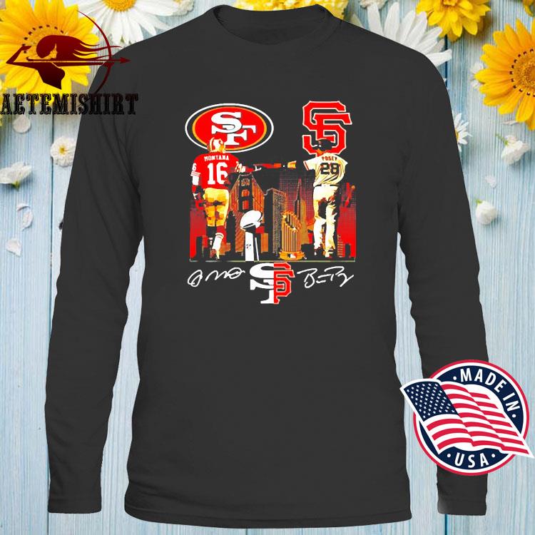 San Francisco 49ers Joe Montana San Francisco Giants Buster Posey  signatures shirt, hoodie, sweater, long sleeve and tank top