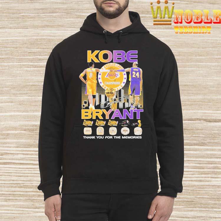 Original Kobe Bryant La Lakers Nba Champions Thank You For The Memories  Signature T-shirt,Sweater, Hoodie, And Long Sleeved, Ladies, Tank Top