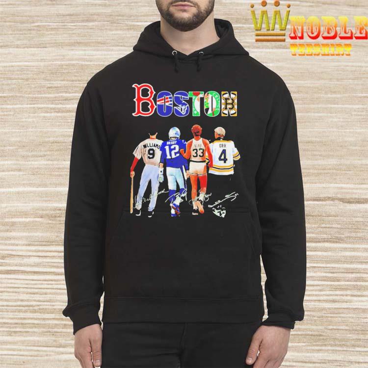 Official Boston Ted Williams Tom Brady Larry Bird Bobby Orr signatures shirt,  hoodie, longsleeve tee, sweater