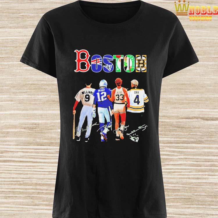 Official Boston Ted Williams Tom Brady Larry Bird Bobby Orr signatures shirt,  hoodie, longsleeve tee, sweater