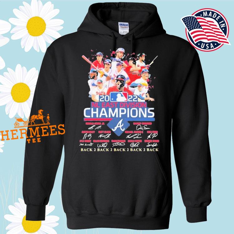 Atlanta Braves 2022 NL East Division Champions Back 2 Back Signatures shirt,  hoodie, sweater, long sleeve and tank top