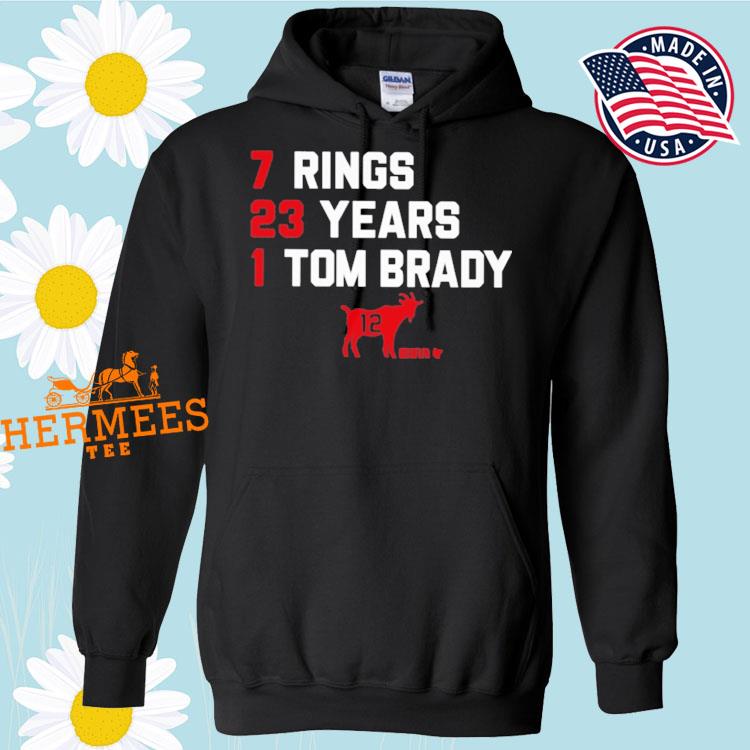 Tom Brady Goat 7 rings 23 year 1 tom brady shirt, hoodie, sweater and long  sleeve