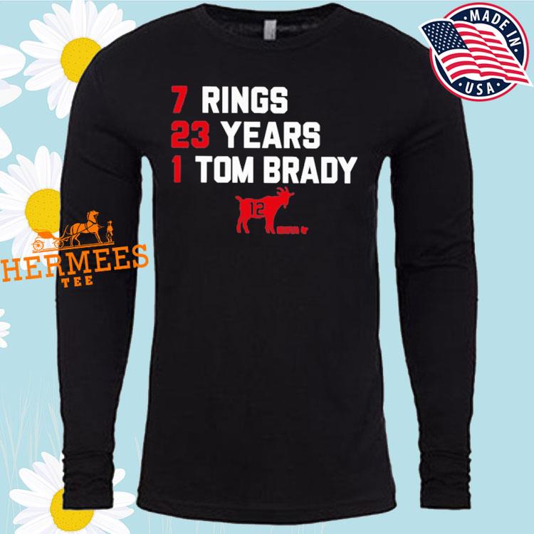 Tom Brady Goat 7 rings 23 year 1 tom brady shirt, hoodie, sweater and long  sleeve