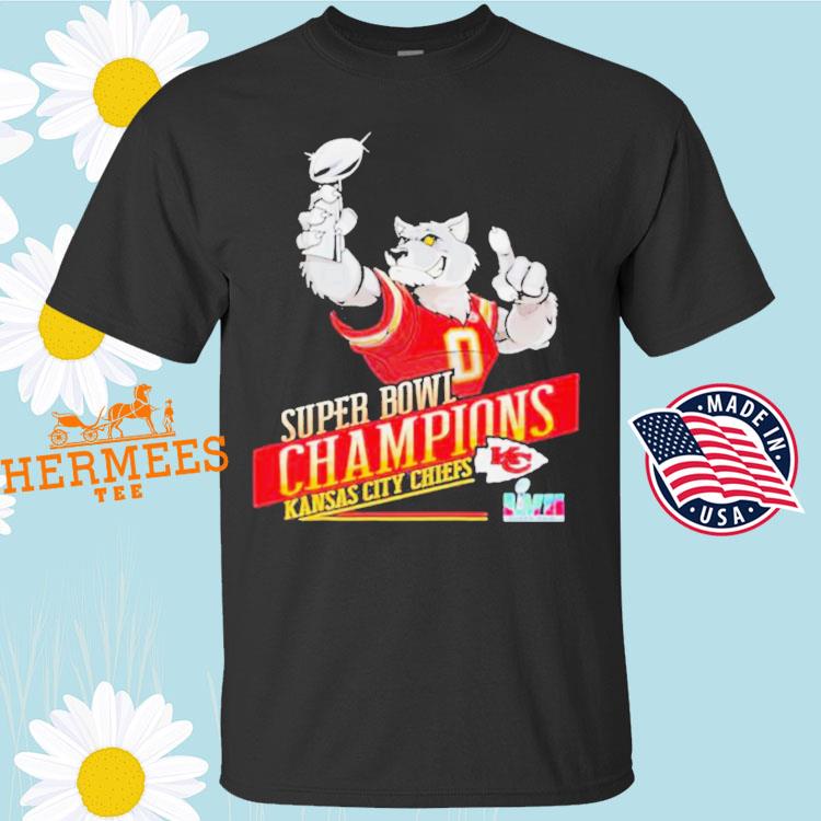 Official k.c wolf super bowl champions Kansas city Chiefs trophy T