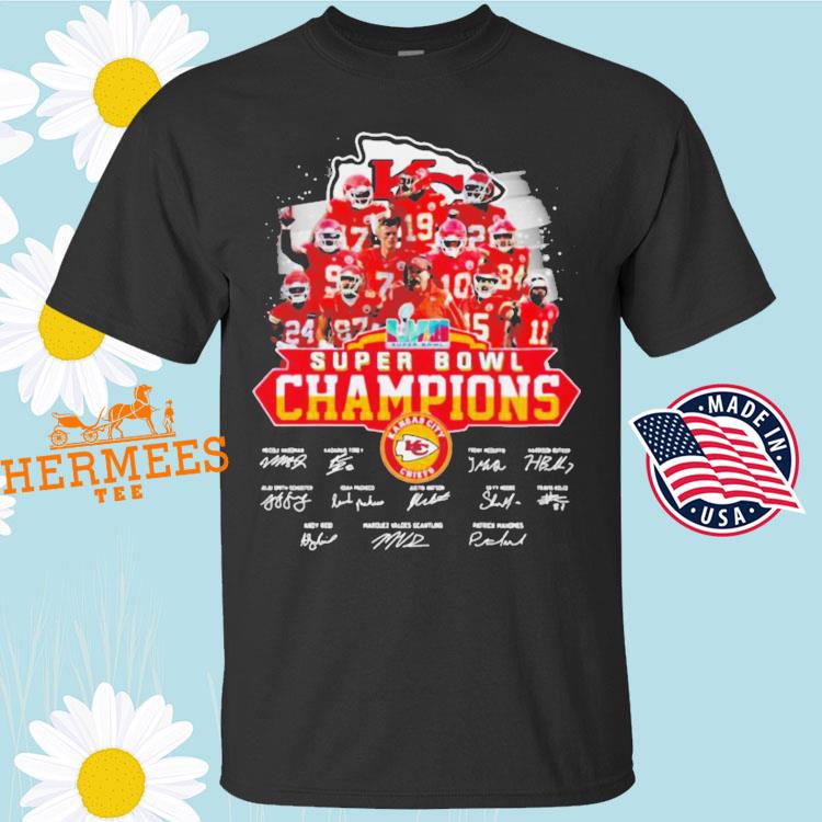 Official kansas City Chiefs 3x Super Bowl LVII Champions signatures T-shirt,  hoodie, sweater, long sleeve and tank top