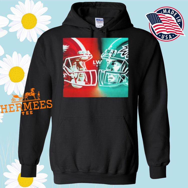 Retro Super Bowl LVII Between Philadelphia Eagles And Kansas City Chiefs  2023 Crewneck Sweatshirt - Wiseabe Apparels