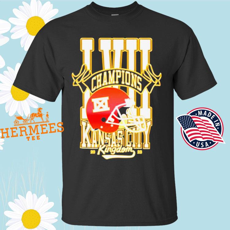 Chiefs Kingdom super bowl lviI champions Kansas city Chiefs 2023 T-shirt -  REVER LAVIE