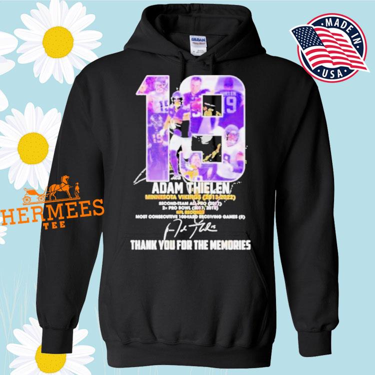 Official Minnesota Vikings 2013 – 2023 19 Adam Thielen Thank You For The  Memories Adam Thielen Shirt, hoodie, sweater, long sleeve and tank top