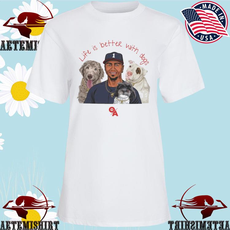 Adult Life Is Better with Dogs Ozzie Albies Shirt Large / Adult