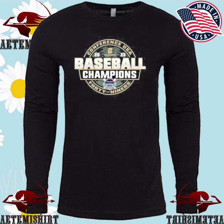 Official 2023 division i champions baseball charlotte 49ers baseball shirt,  hoodie, tank top, sweater and long sleeve t-shirt