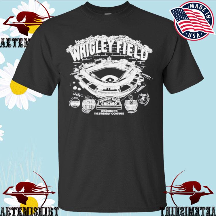 Wrigley Field Chicago Tri Blend Grey Heather Crew T-Shirt