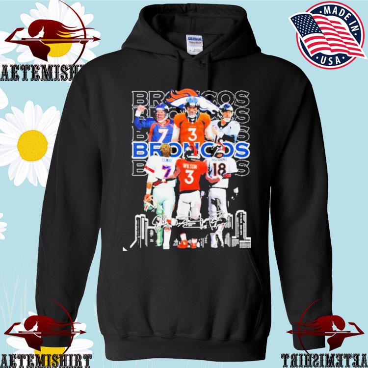 Denver broncos john elway russell wilson and peyton manning signatures  shirt, hoodie, sweater, long sleeve and tank top