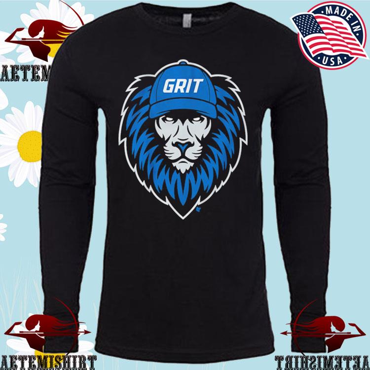 Grit Detroit Football Mens T-Shirt - Navy Blue Mens X-Large