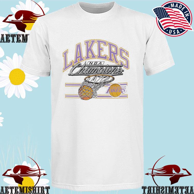 Los Angeles Lakers Hoop Tee - Vintage White - Throwback