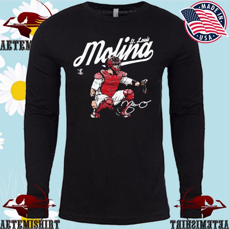 Signature - Yadier Molina T-Shirt | St. Louis Pro Baseball | Ballpark MVP | mlbpa Unisex Basic Tee / Black / SM