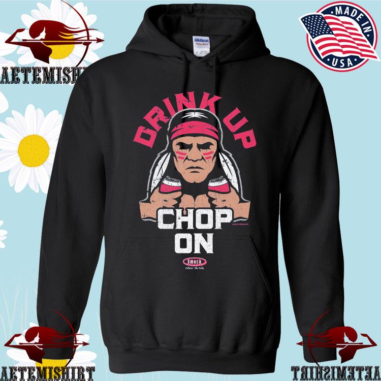 Atlanta Baseball Fans - Drink Up Chop on Shirt Medium / Navy