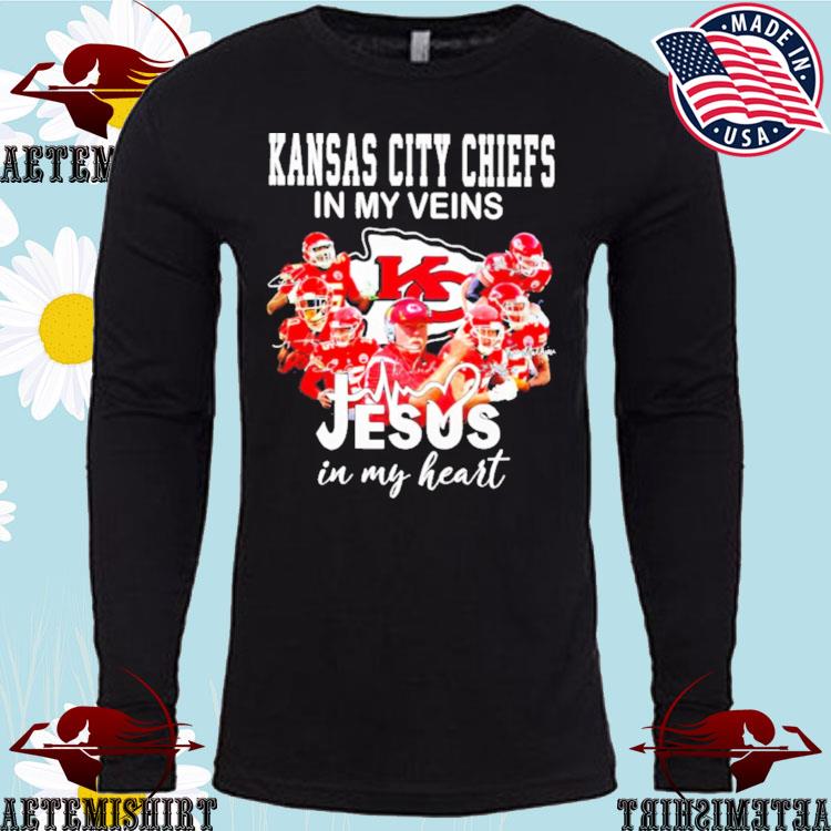 Chiefs in my veins jesus in my heart Kansas City Chiefs tshirt