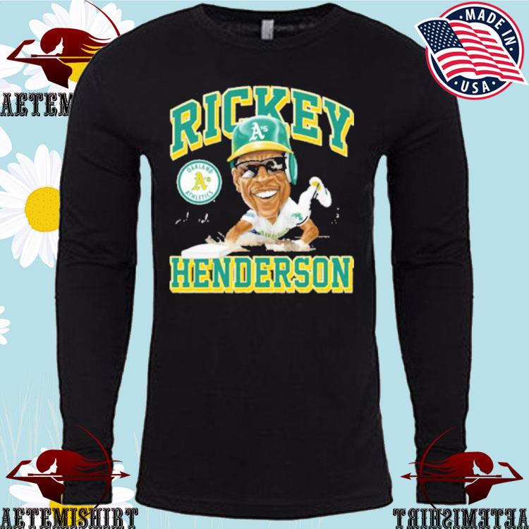 Rickey Henderson Oakland Athletics T Shirt Baseball Team Sport Black