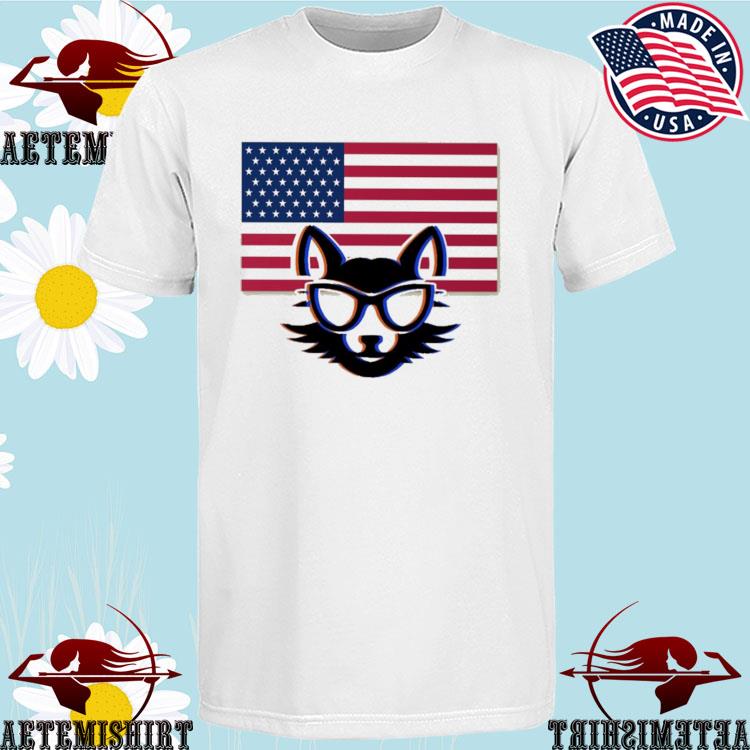 Red, White & Blue Cat T-Shirt - Made in USA