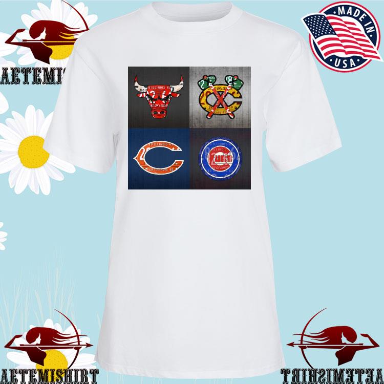 Official Chicago Cubs, Bears and Bulls official logo shirt, hoodie,  sweater, long sleeve and tank top