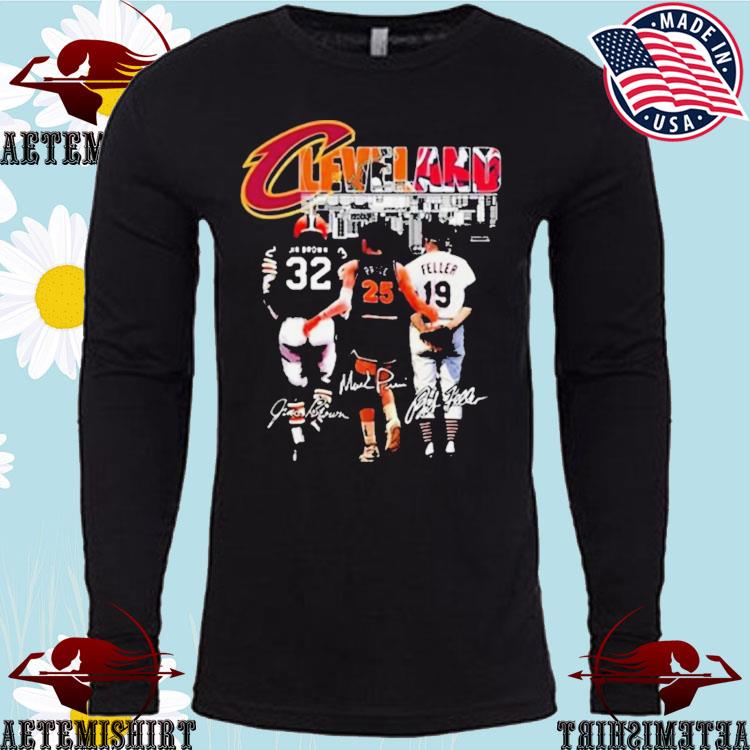 Cleveland browns jim brown cavaliers price and guardians feller shirt,  hoodie, sweater, long sleeve and tank top