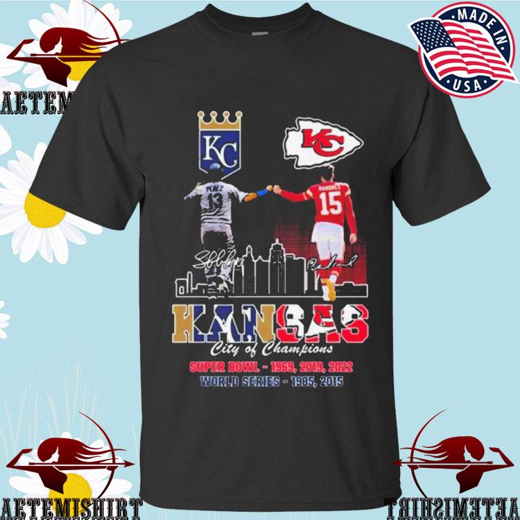 Kansas Chiefs City Patrick Mahomes And City Royals Perez City Of Champions  Signatures 2023 Shirt, hoodie, sweater, long sleeve and tank top