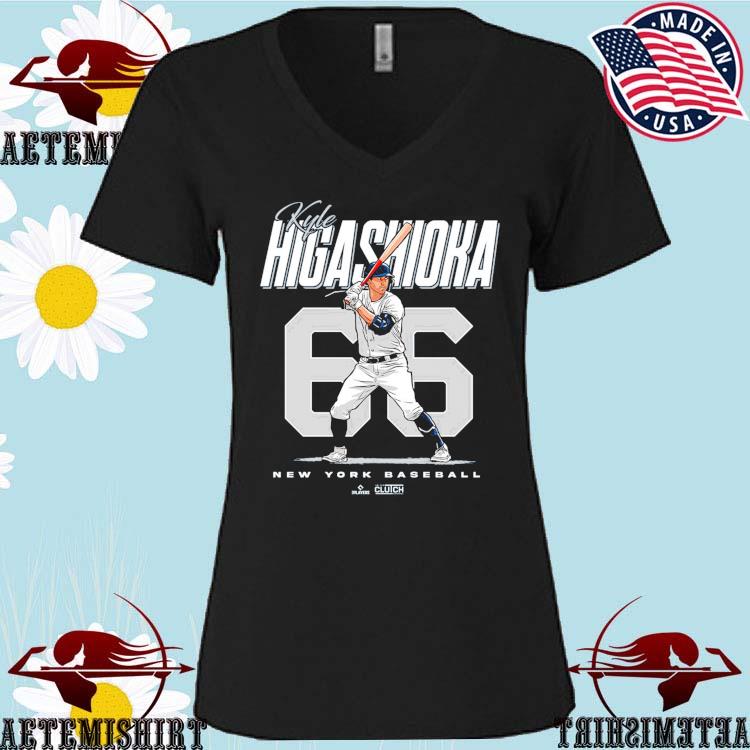 Kyle Higashioka Men's Cotton T-Shirt - True Navy - New York | 500 Level Major League Baseball Players Association (MLBPA)