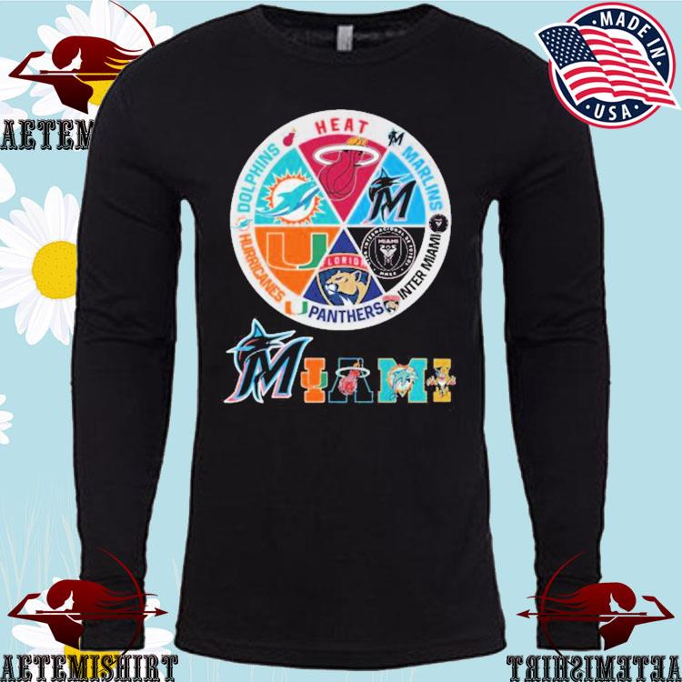 Official miami Sports Teams Signed Miami Marlins Miami Dolphins Miami Heat  Shirt, hoodie, longsleeve, sweatshirt, v-neck tee