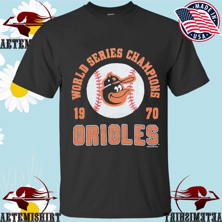 Orioles World Series Champs 1970 T-Shirt from Homage. | Charcoal | Vintage Apparel from Homage.