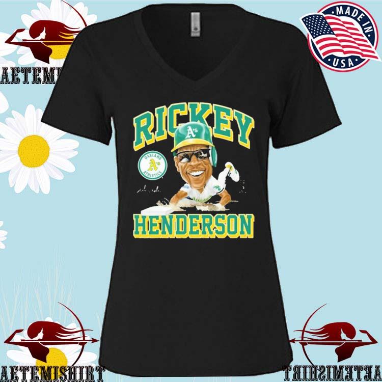 Rickey Henderson Oakland Athletics Men's Green Roster Name & Number T-Shirt  