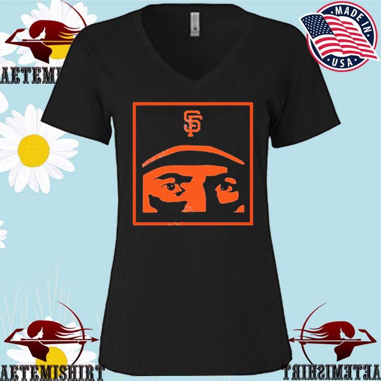 Women's San Francisco Giants Black Oversized Spirit Jersey V-Neck T-Shirt