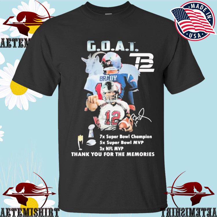 Official goat Tom Brady thank you for the memories signature T-shirt,  hoodie, sweater, long sleeve and tank top