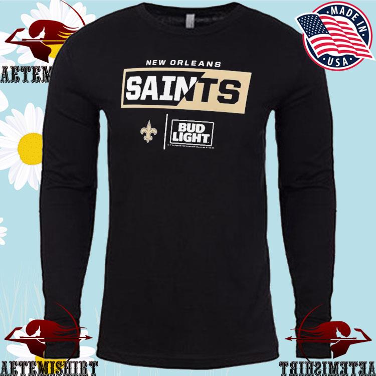 Men's Fanatics Branded Black New Orleans Saints NFL x Bud Light T-Shirt Size: Small