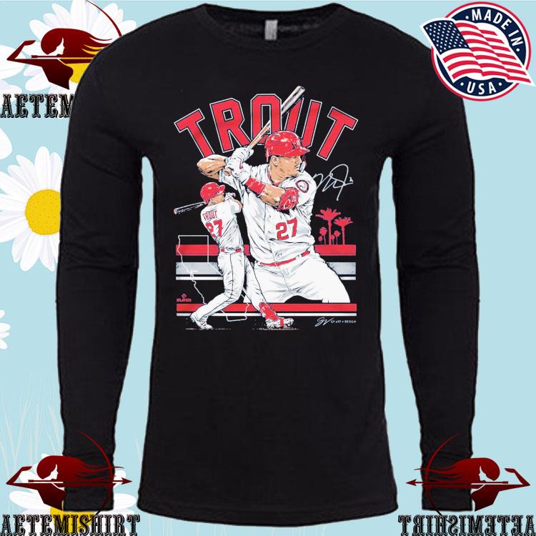 Mike Trout Cartoon 27 signature T-Shirt, hoodie, sweater and long