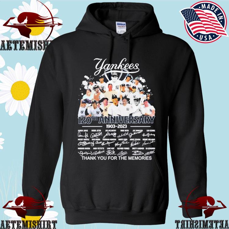 Official new York Yankees 1903-2023 Thank You For The Memories Signatures T- Shirt, hoodie, tank top, sweater and long sleeve t-shirt