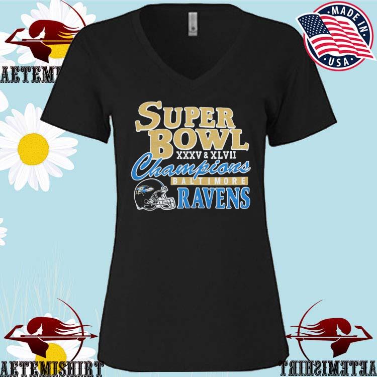 Ravens 2 Time Super Bowl Champions Retro Baltimore Ravens T-Shirt