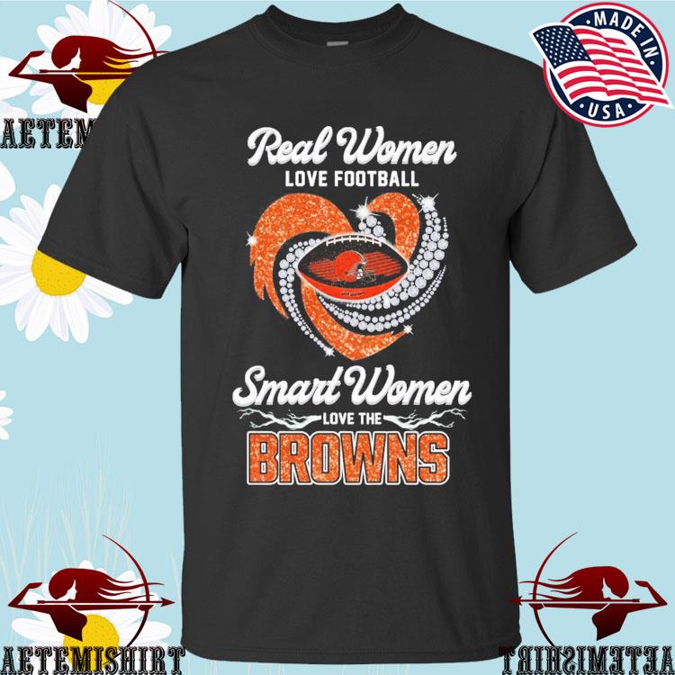 Real women love Football smart women love the Cleveland browns champions  diamond heart T-shirts, hoodie, sweater, long sleeve and tank top