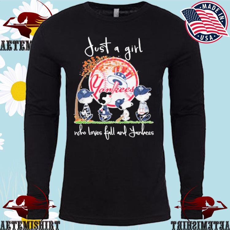 Snoopy just a girl who loves fall and New York Yankees shirt, hoodie,  sweater, long sleeve and tank top