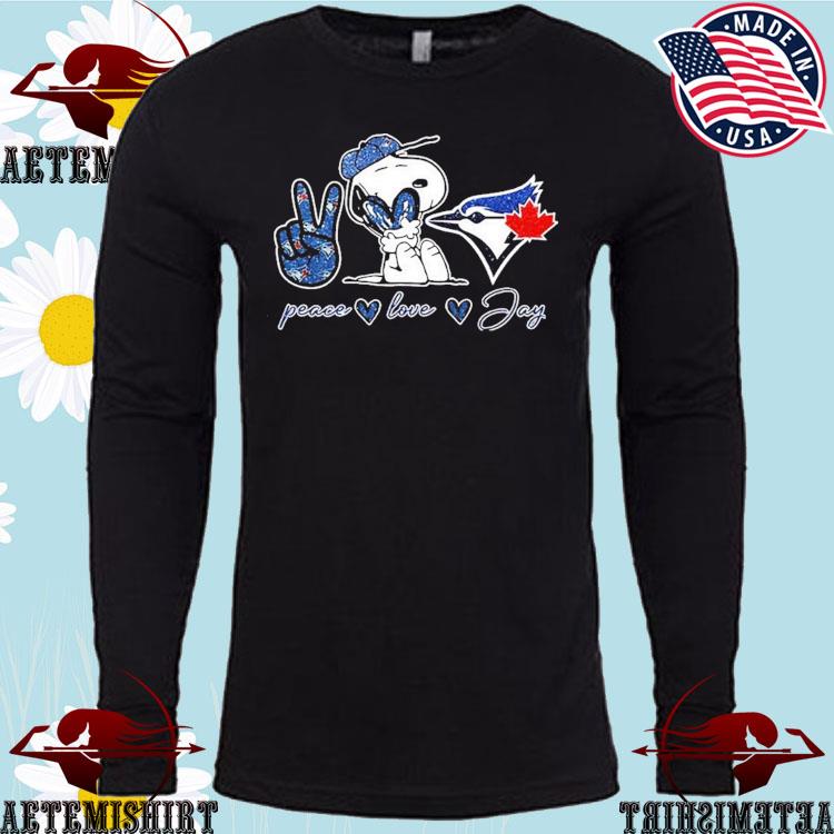 Snoopy Peace Love Toronto Blue Jays Shirt, hoodie, sweater, long sleeve and  tank top