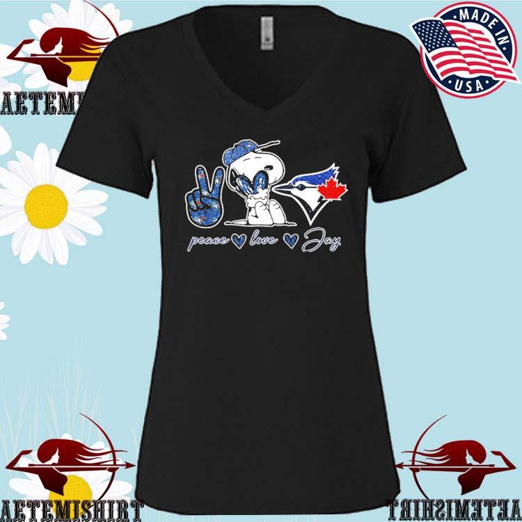 Official snoopy Peace Love Toronto Blue Jays Shirt, hoodie, tank top,  sweater and long sleeve t-shirt