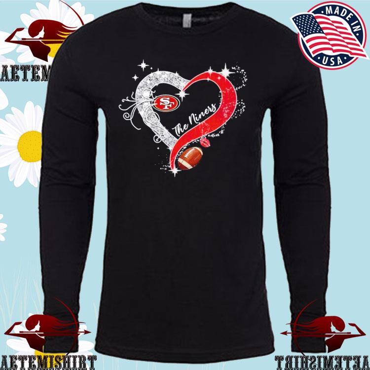 Official the Niness San Francisco 49ers Diamon Heart T-shirts, hoodie, tank  top, sweater and long sleeve t-shirt