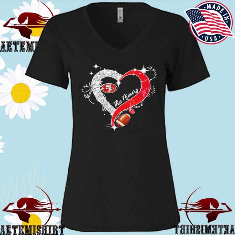 Official the Niness San Francisco 49ers Diamon Heart T-shirts, hoodie, tank  top, sweater and long sleeve t-shirt