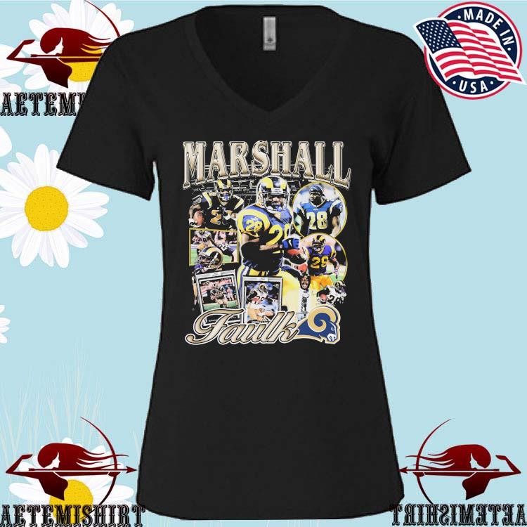 Women's Marshall Faulk Name & Number Slim Fit T-Shirt - White