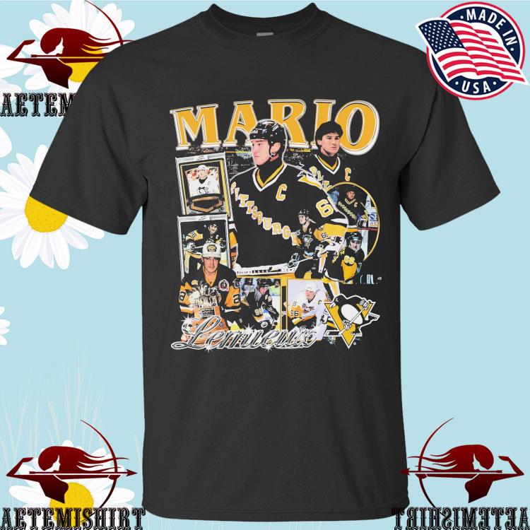 Men's Profile Mario LeMieux Black Pittsburgh Penguins Big & Tall Captain Patch Name & Number T-Shirt