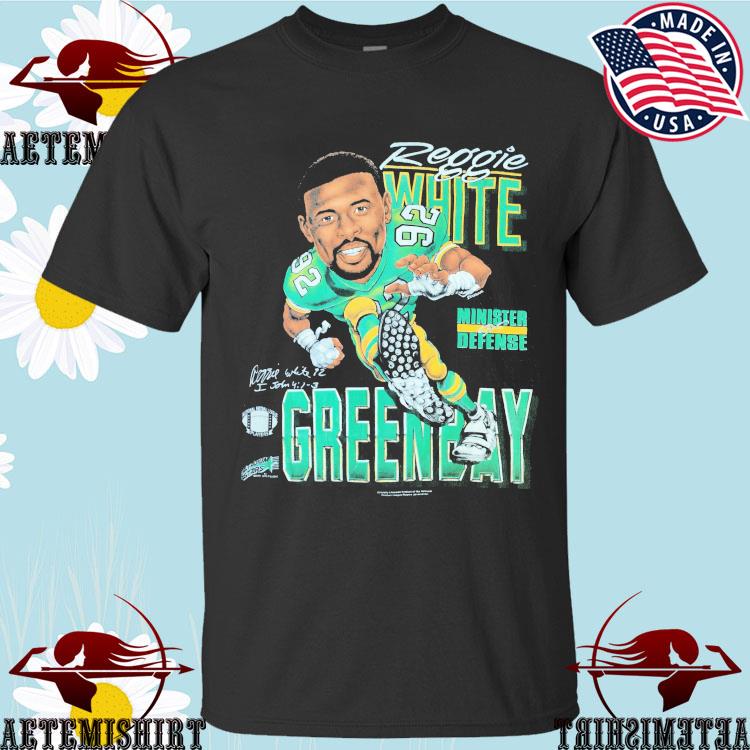 Official reggie White Minister Of Defense Caricature 90'NFL Football Green  Bay Packers T-Shirt, hoodie, sweater, long sleeve and tank top