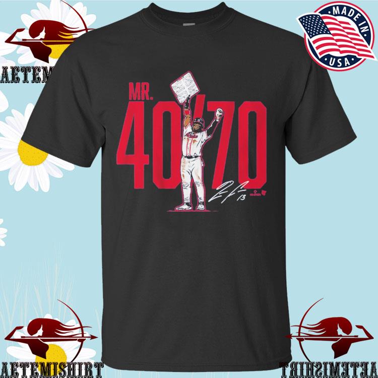 Official ronald Acuña Jr Mr. 40 70 Signature Atlanta Braves T-Shirt,  hoodie, sweater, long sleeve and tank top