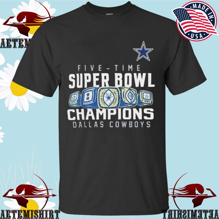 Dallas Cowboys Five time Super Bowl Champions 2023 T shirt - Limotees