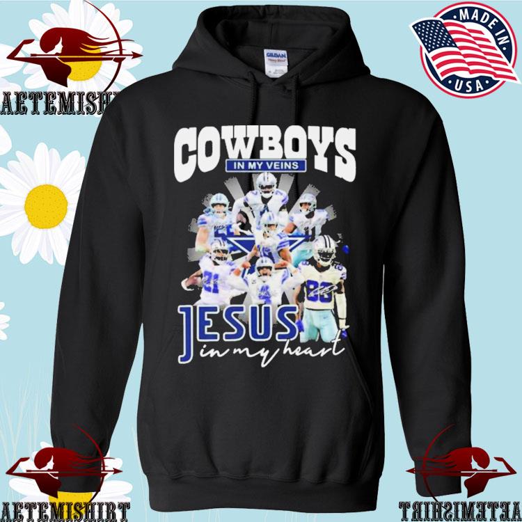 Dallas Cowboys Shirt, Cowboys In My Veins Jeus In My Heart Signatures T- Shirt - Bring Your Ideas, Thoughts And Imaginations Into Reality Today