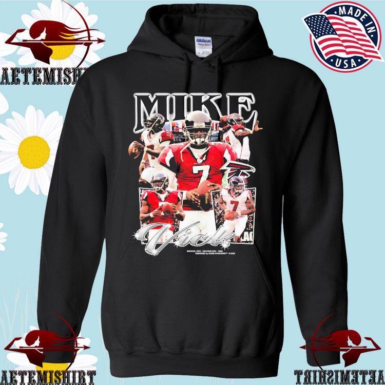 Michael Vick 7 Signature Atlanta Falcons All Over Print 3D Casual Unisex  Red White Hoodie - T-shirts Low Price