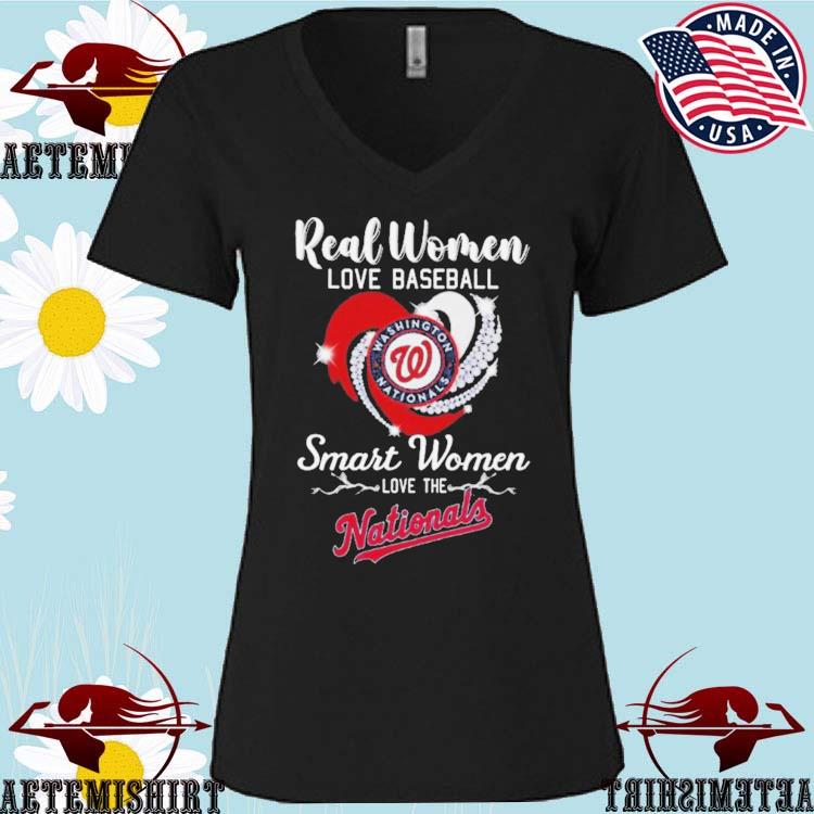 Official heart Diamonds Real Women Love Baseball Smart Women Love